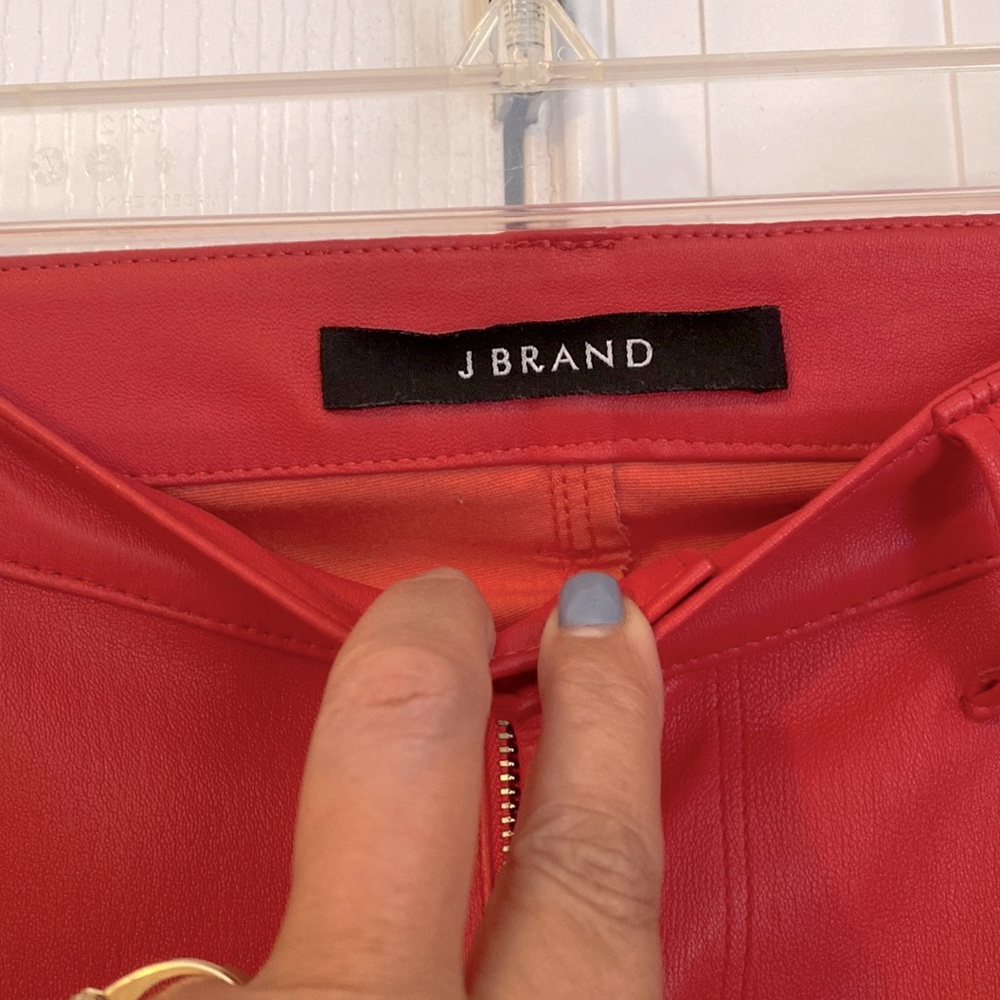 J. Brand Coral Leather Pants Size 27